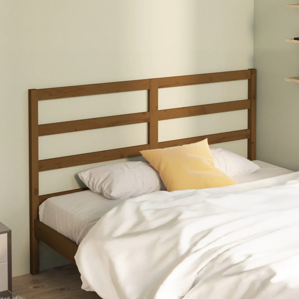 Bed Headboard Honey Brown 156x4x100 cm Solid Wood Pine - Unbeatable Bargains