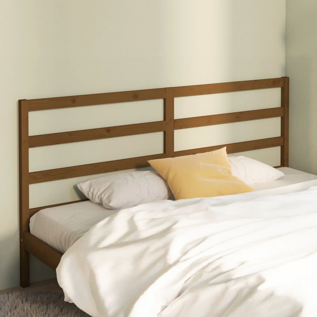 Bed Headboard Honey Brown 206x4x100 cm Solid Wood Pine - Decor Base