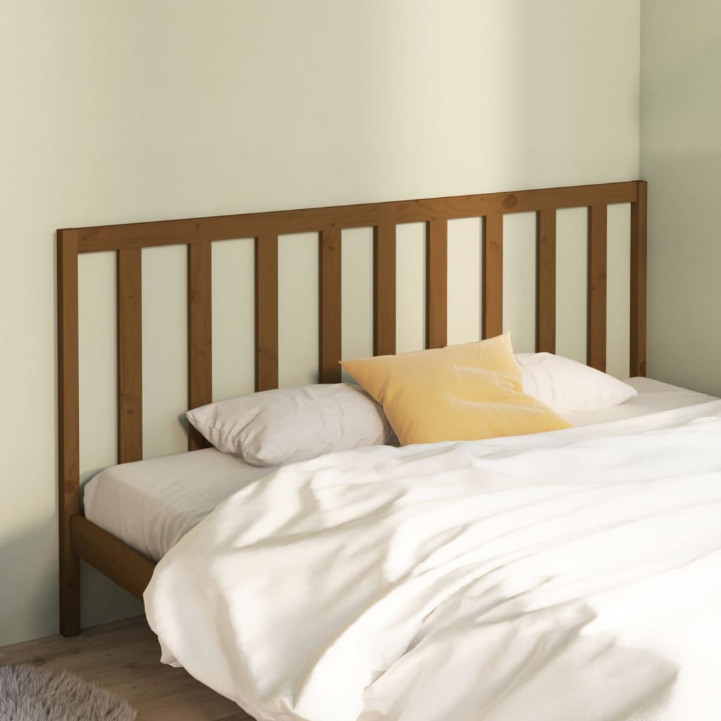 Bed Headboard Honey Brown 206x4x100 cm Solid Wood Pine - Decor Base