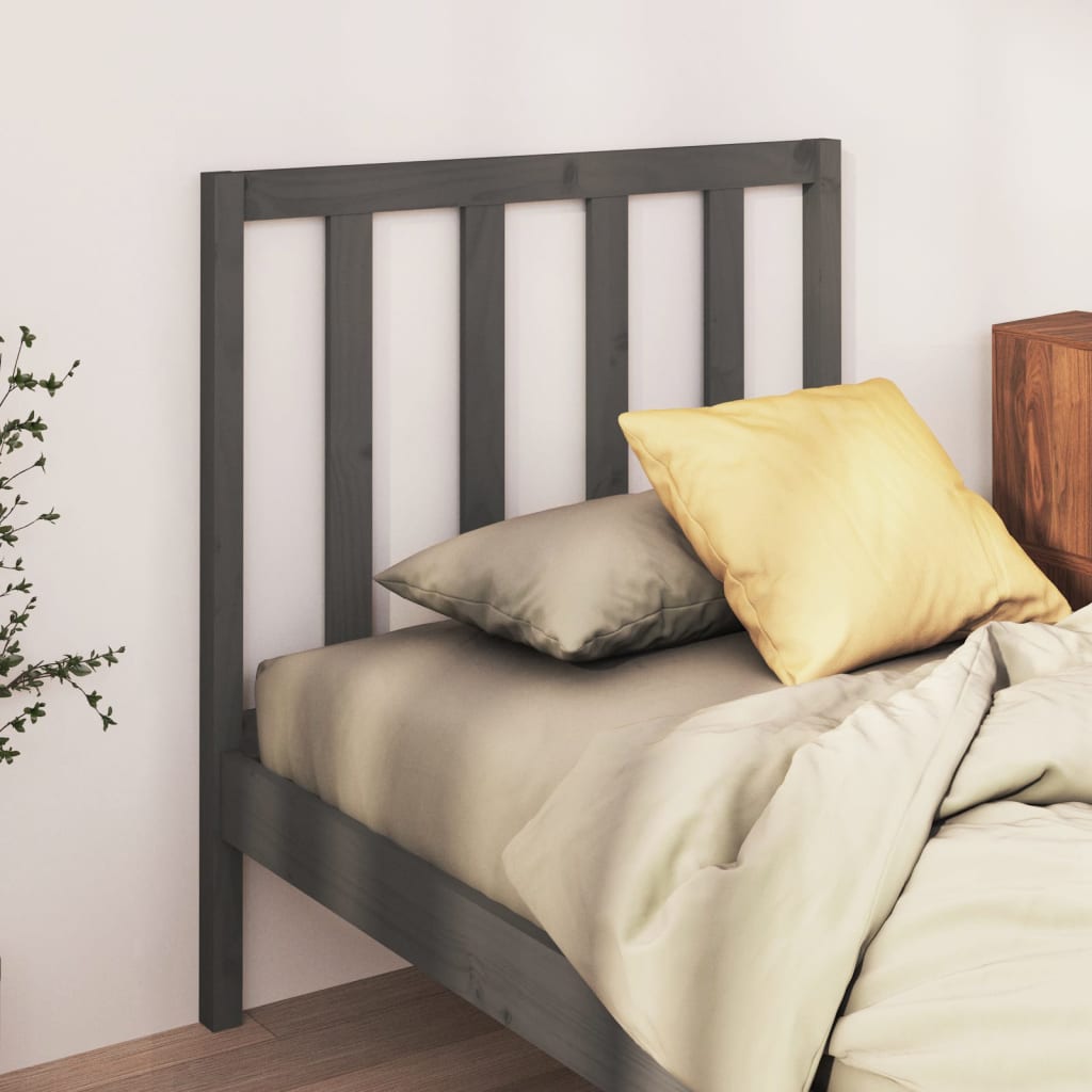 Bed Headboard Grey 81x4x100 cm Solid Wood Pine - Merkel Designers