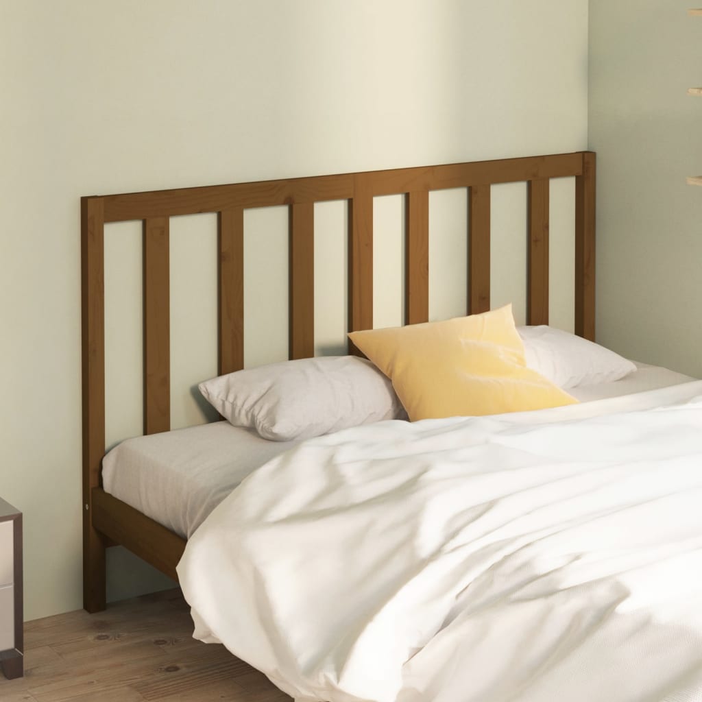 Bed Headboard Honey Brown 146x4x100 cm Solid Wood Pine - R and M Furniture