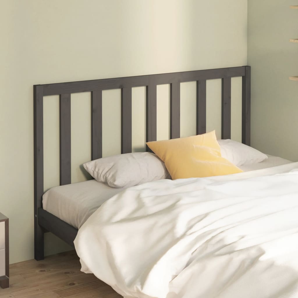 Bed Headboard Grey 166x4x100 cm Solid Wood Pine - Unbeatable Bargains