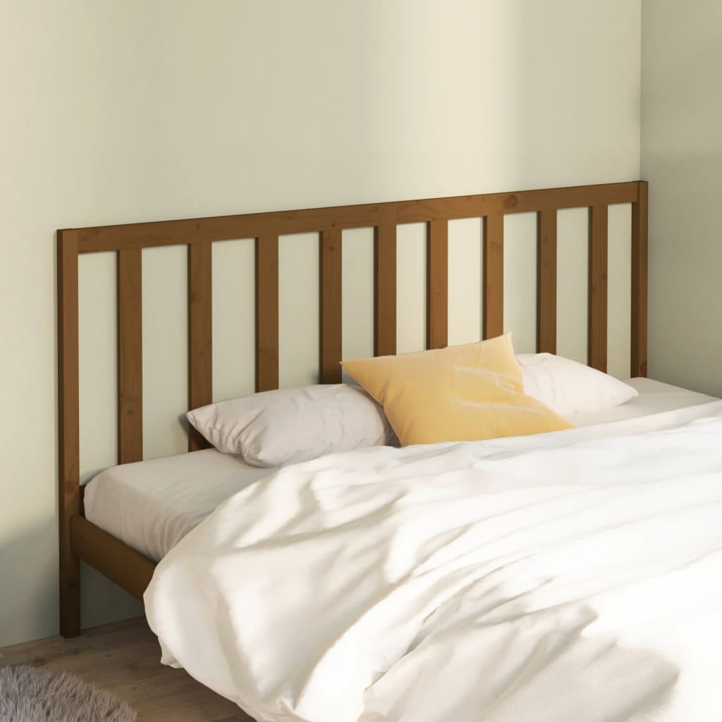 Bed Headboard Honey Brown 206x4x100 cm Solid Wood Pine - Discount Dealers