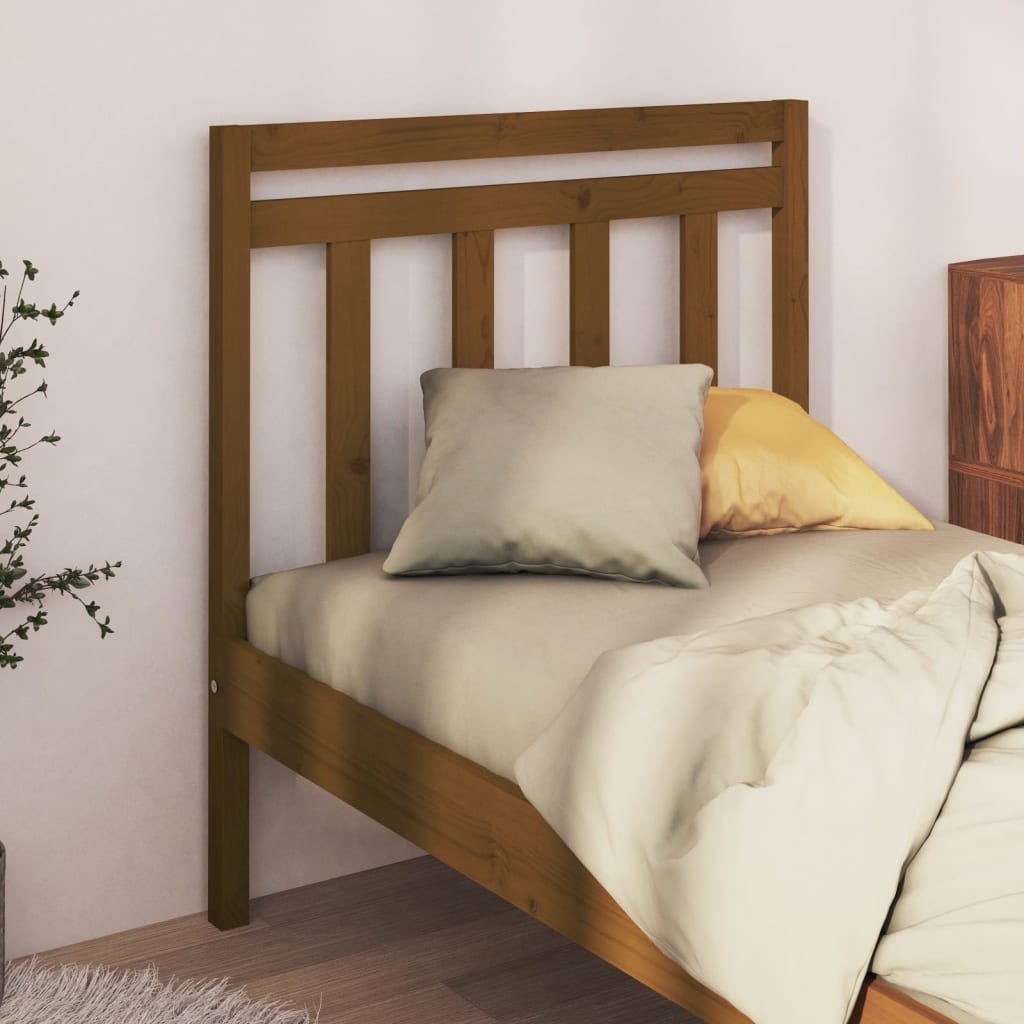 Bed Headboard Honey Brown 106x4x100 cm Solid Wood Pine - Sid & Sam