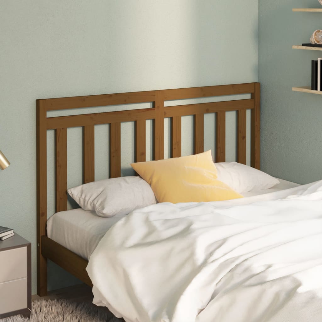 Bed Headboard Honey Brown 146x4x100 cm Solid Wood Pine - Tyrell & Tyrell