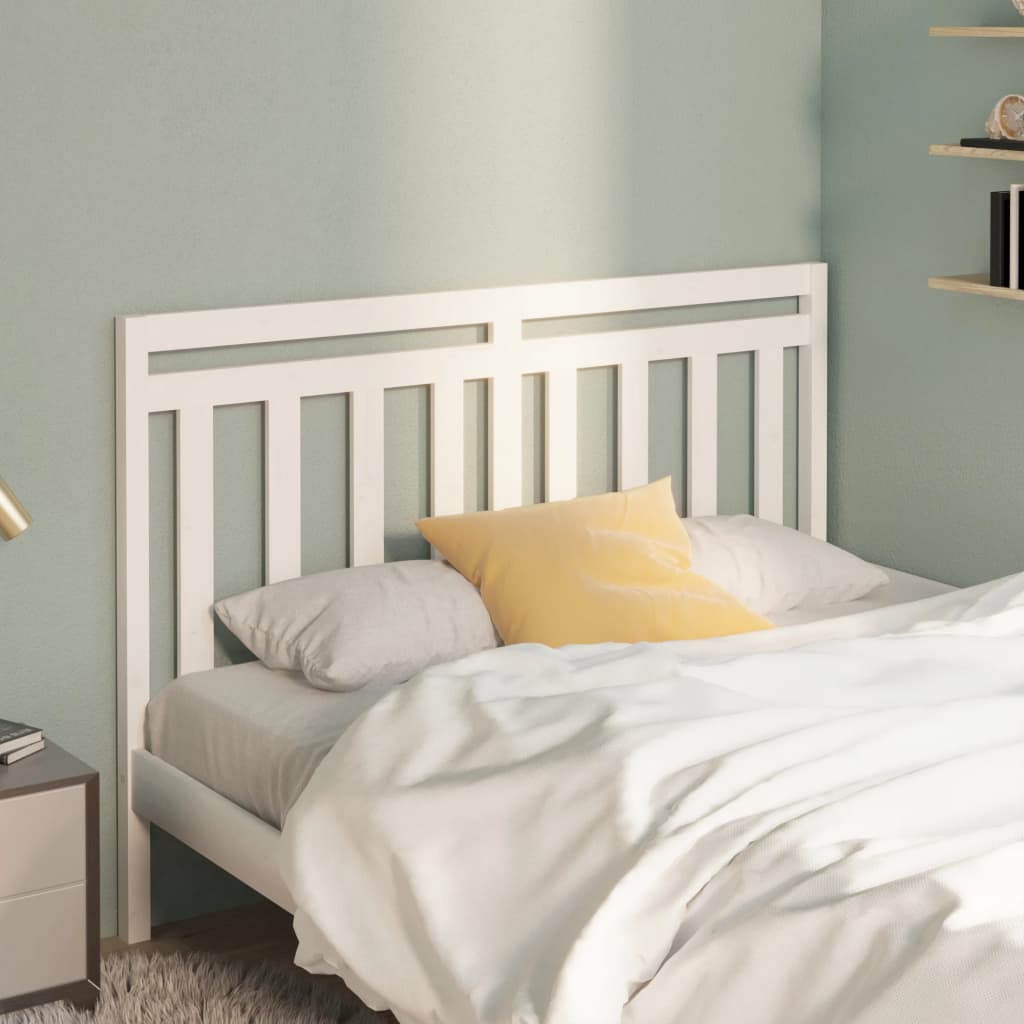 Bed Headboard White 156x4x100 cm Solid Wood Pine - Casper Homes