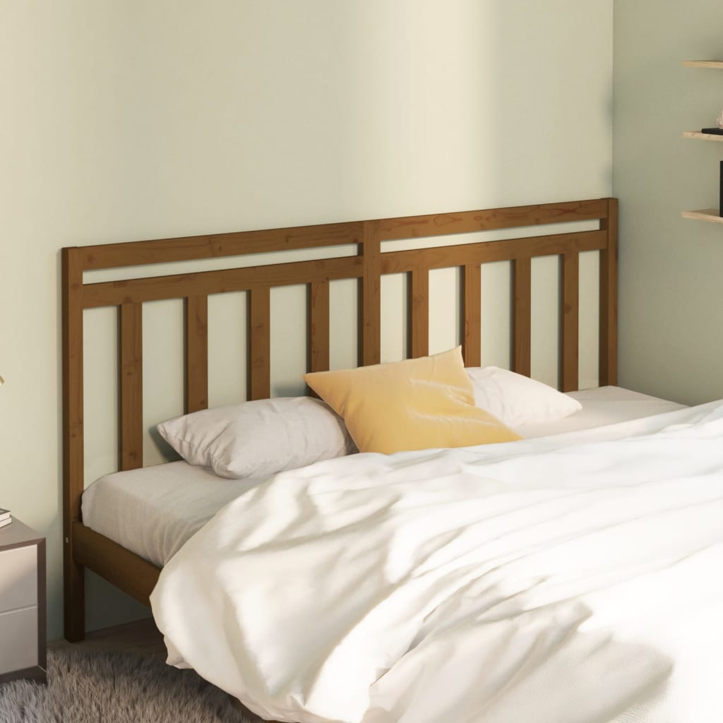 Bed Headboard Honey Brown 206x4x100 cm Solid Wood Pine - R and M Furniture