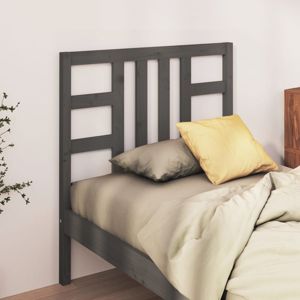 Bed Headboard Grey 96x4x100 cm Solid Wood Pine - Tyrell & Tyrell