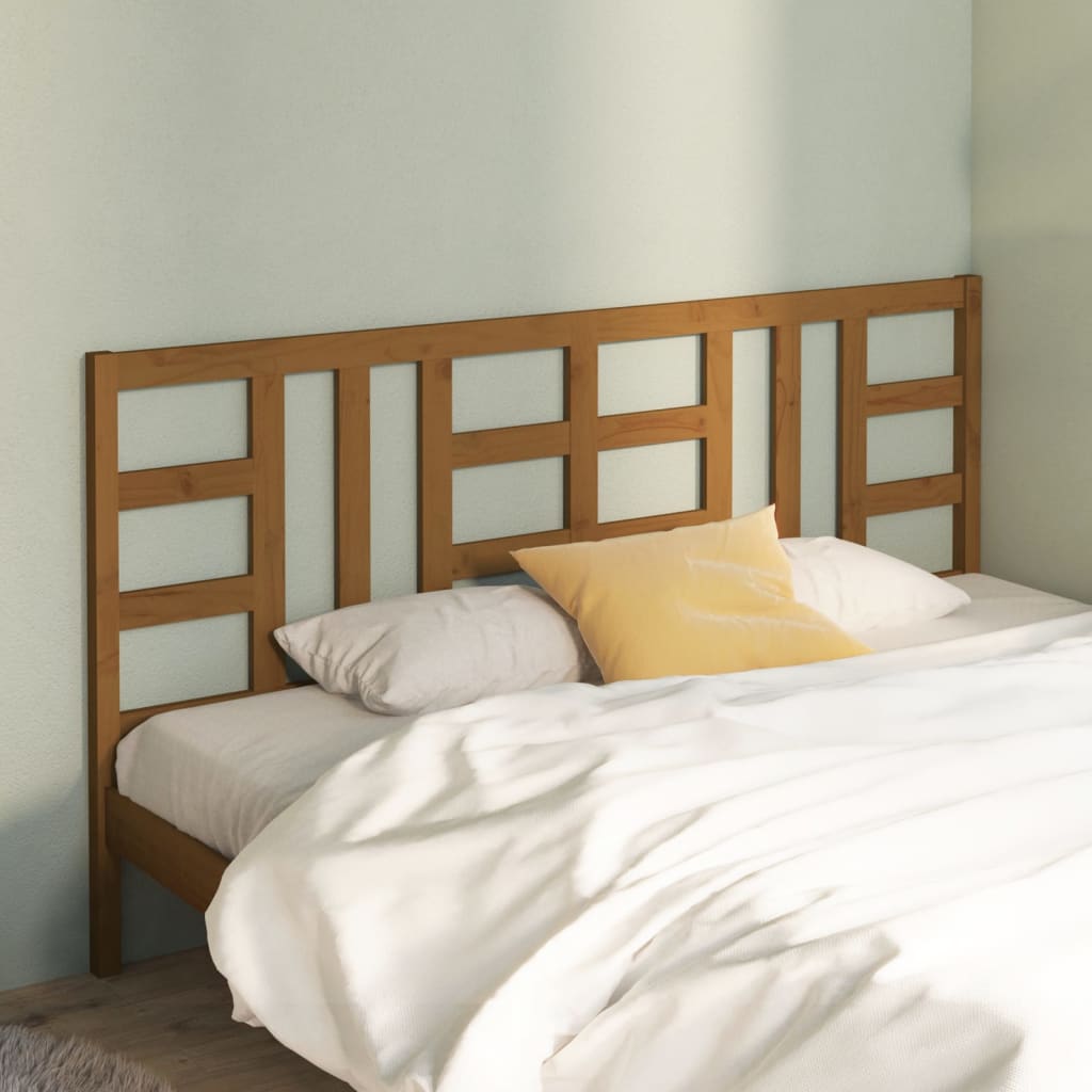 Bed Headboard Honey Brown 206x4x100 cm Solid Wood Pine - Unbeatable Bargains