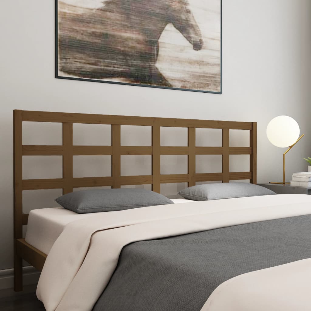 Bed Headboard Honey Brown 185.5x4x100 cm Solid Wood Pine - Discount Dealers