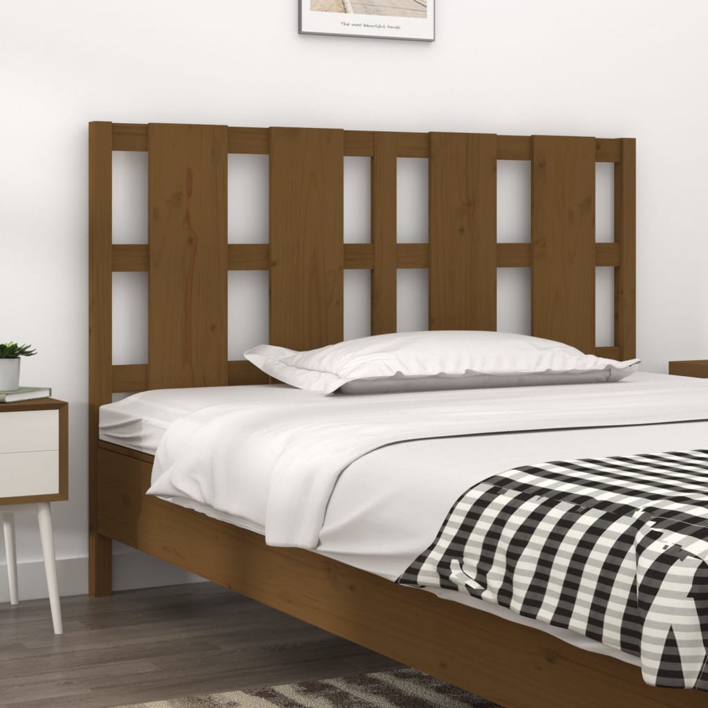 Bed Headboard Honey Brown 145.5x4x100 cm Solid Wood Pine - Unbeatable Bargains