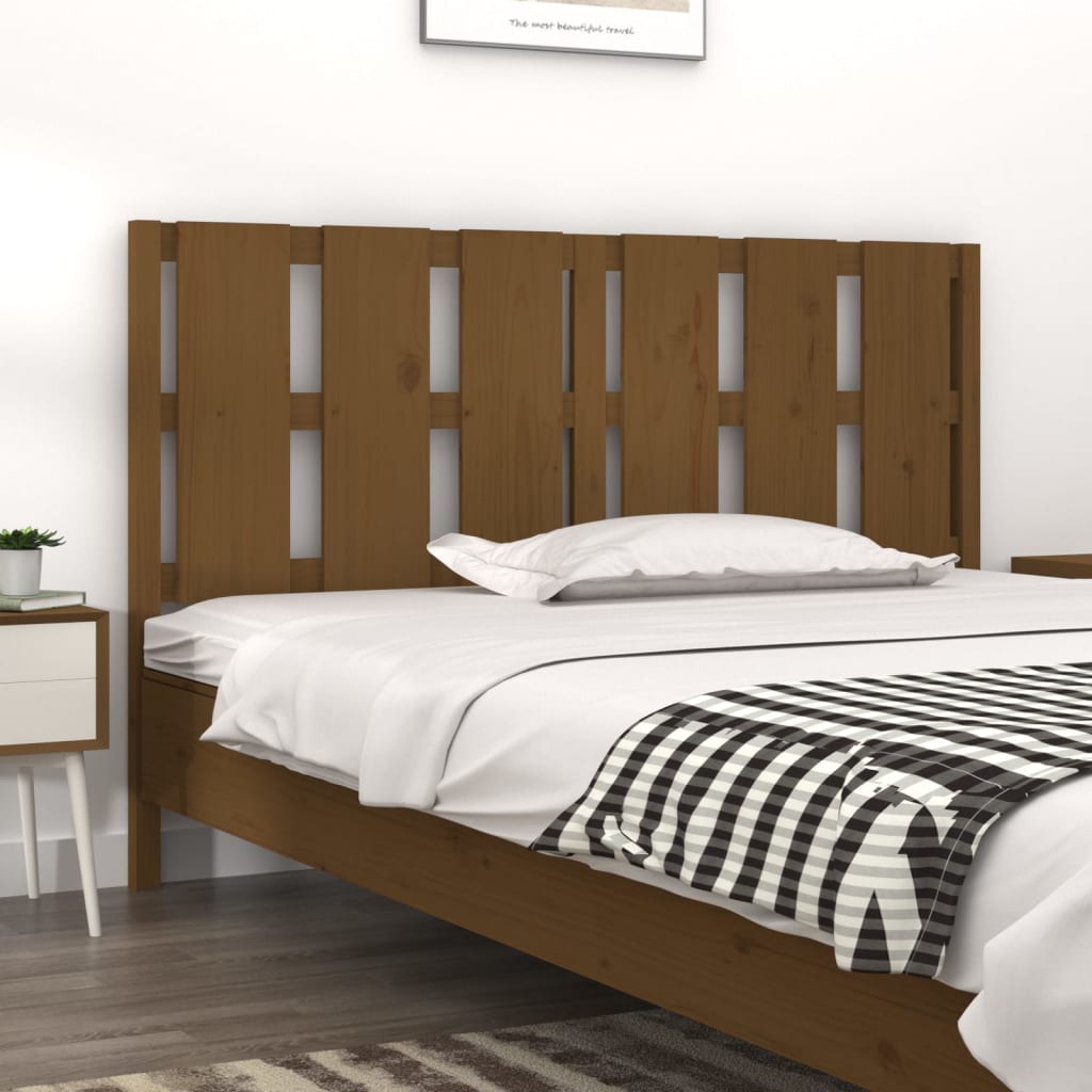Bed Headboard Honey Brown 155.5x4x100 cm Solid Wood Pine - Unbeatable Bargains