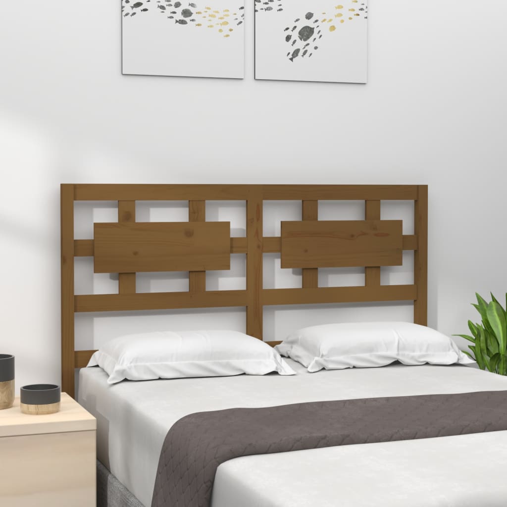 Bed Headboard Honey Brown 145.5x4x100 cm Solid Wood Pine - Unbeatable Bargains