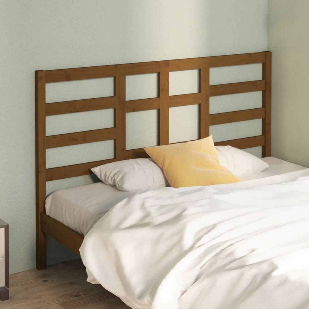Bed Headboard Honey Brown 126x4x104 cm Solid Wood Pine - Unbeatable Bargains