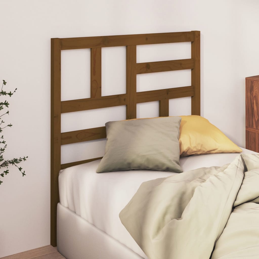 Bed Headboard Honey Brown 81x4x104cm Solid Wood Pine - Design Hut