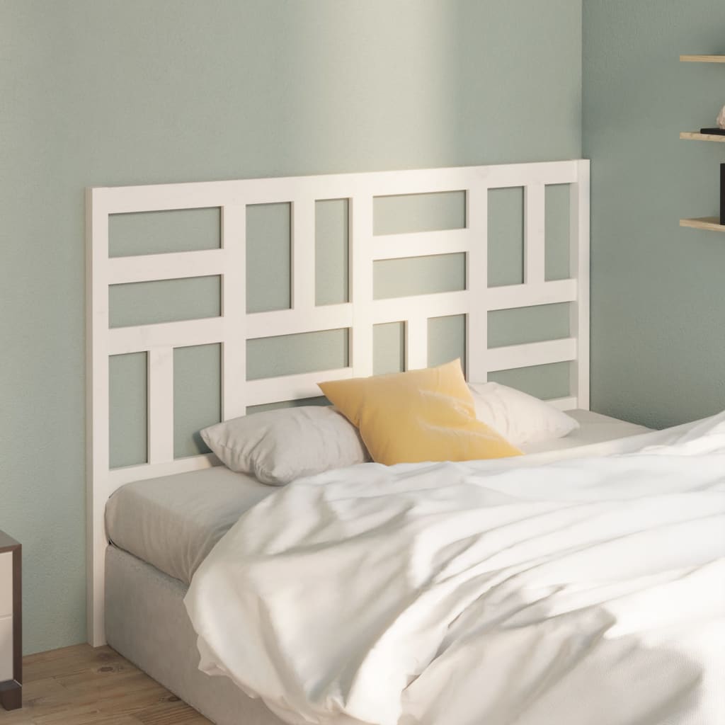 Bed Headboard White 126x4x104 cm Solid Wood Pine - R and M Furniture