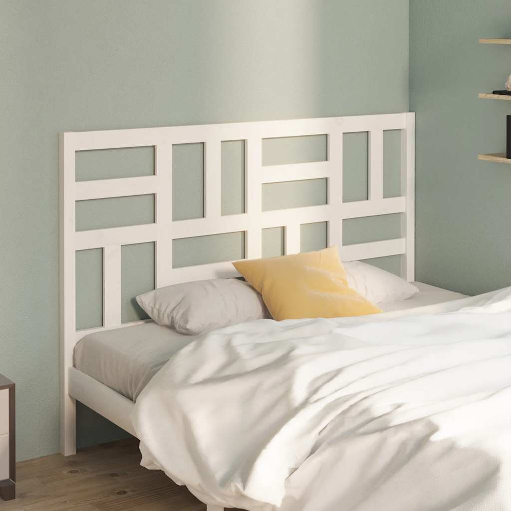Bed Headboard White 166x4x104 cm Solid Wood Pine - Merkel Designers