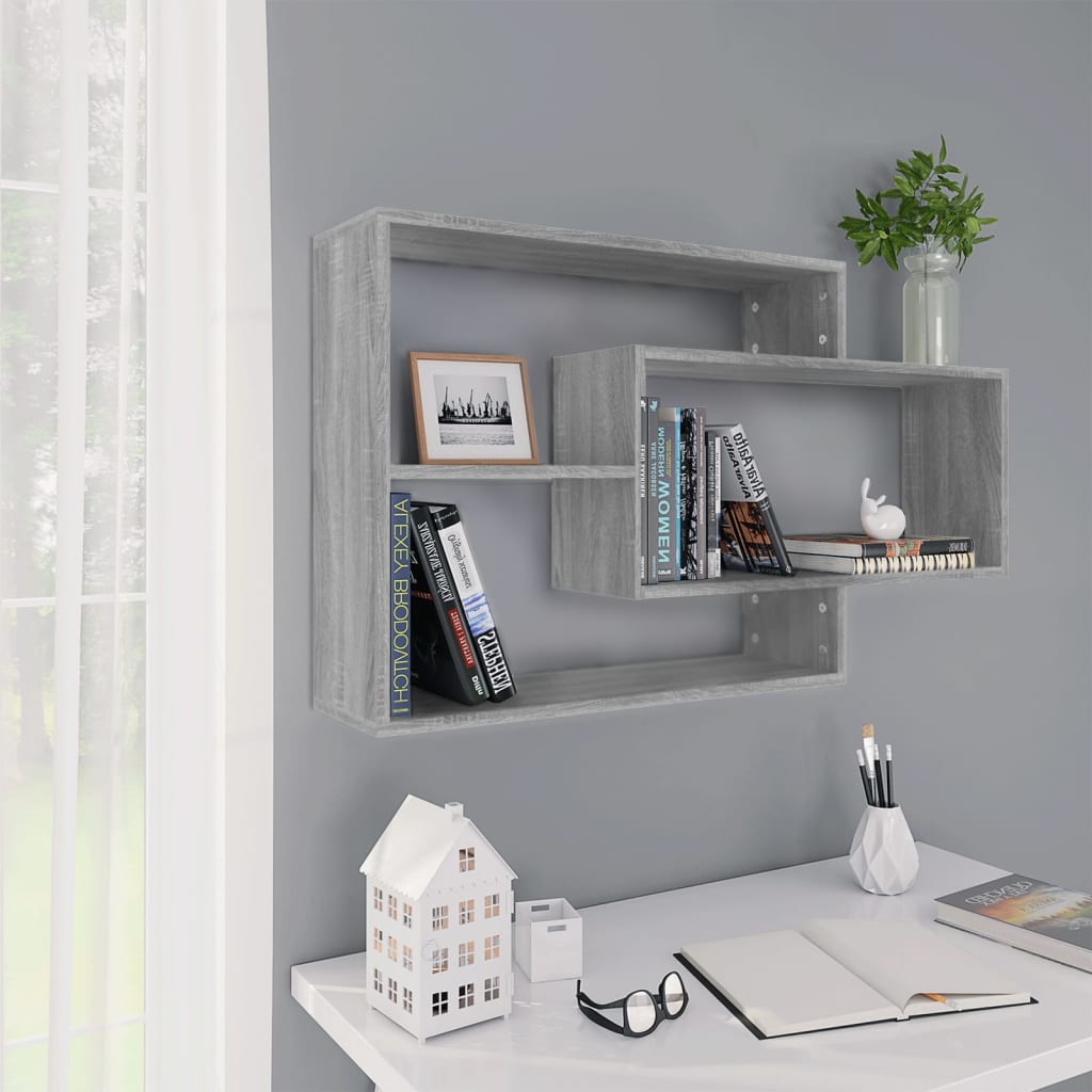 Wall Shelf Grey Sonoma 104x20x58.5 cm Engineered Wood - Design Hut