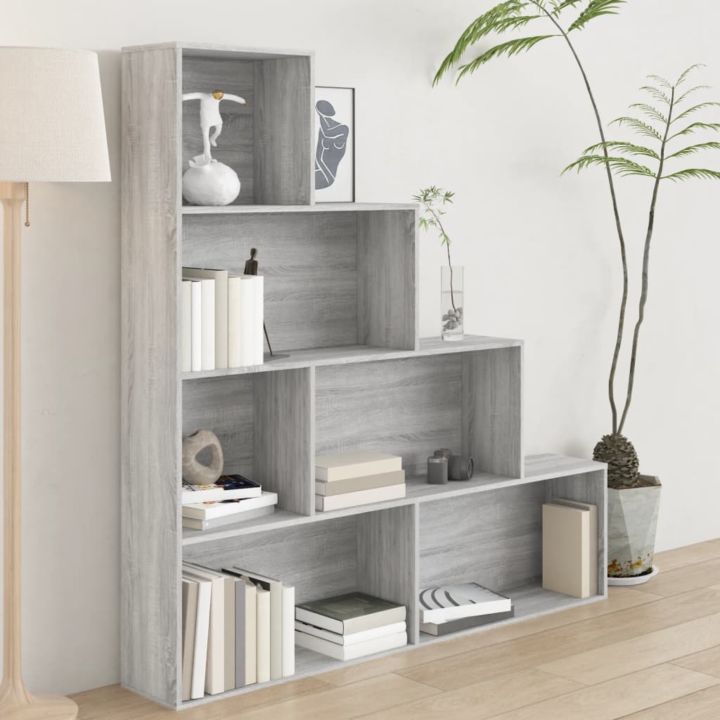 Book Cabinet Grey Sonoma 155x24x160 cm - Brittle & Co