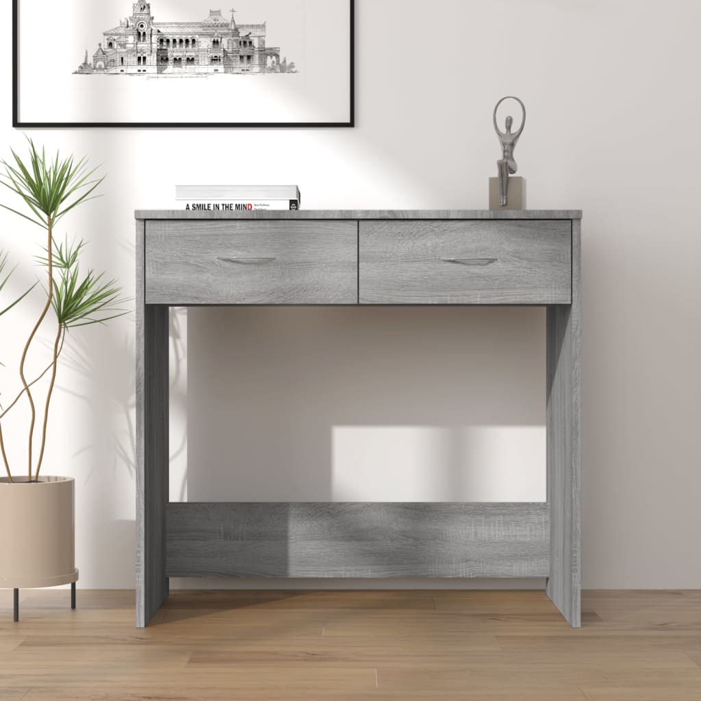 Desk Grey Sonoma 80x40x75 cm Engineered Wood - All Things Good