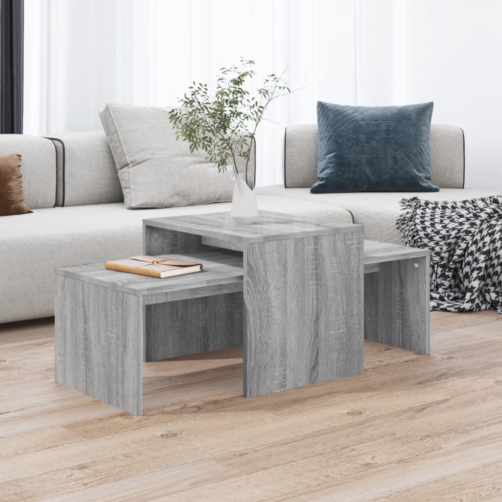 Coffee Table Set Grey Sonoma 100x48x40 cm Engineered Wood - Direct Imports