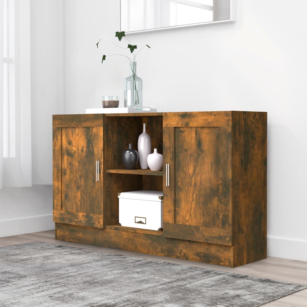 Sideboard Smoked Oak 120x30.5x70 cm Engineered Wood - Brittle & Co