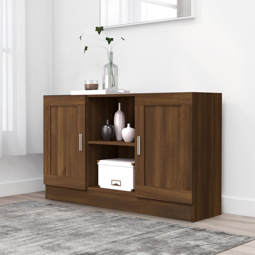 Sideboard Brown Oak 120x30.5x70 cm Engineered Wood - The Home Maker