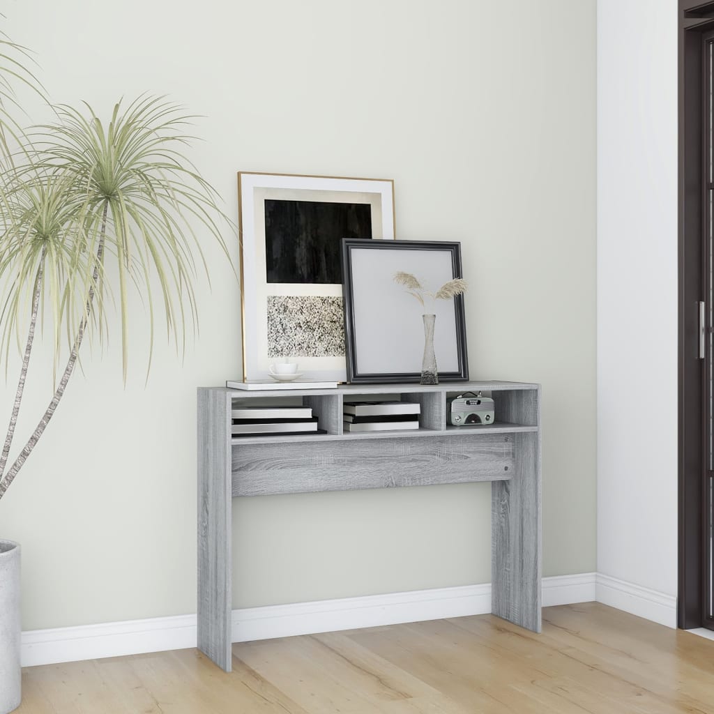 Console Table Grey Sonoma 105x30x80 cm Engineered Wood - Merlin Deals