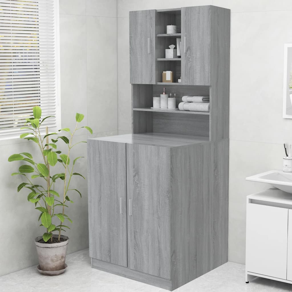 Washing Machine Cabinet Grey Sonoma 70.5x25.5x90 cm - Casper Homes