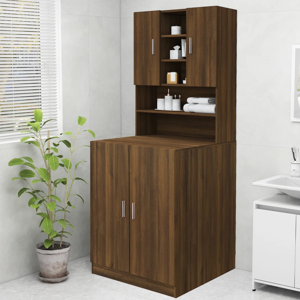 Washing Machine Cabinet Brown Oak 70.5x25.5x90 cm - All Things Good