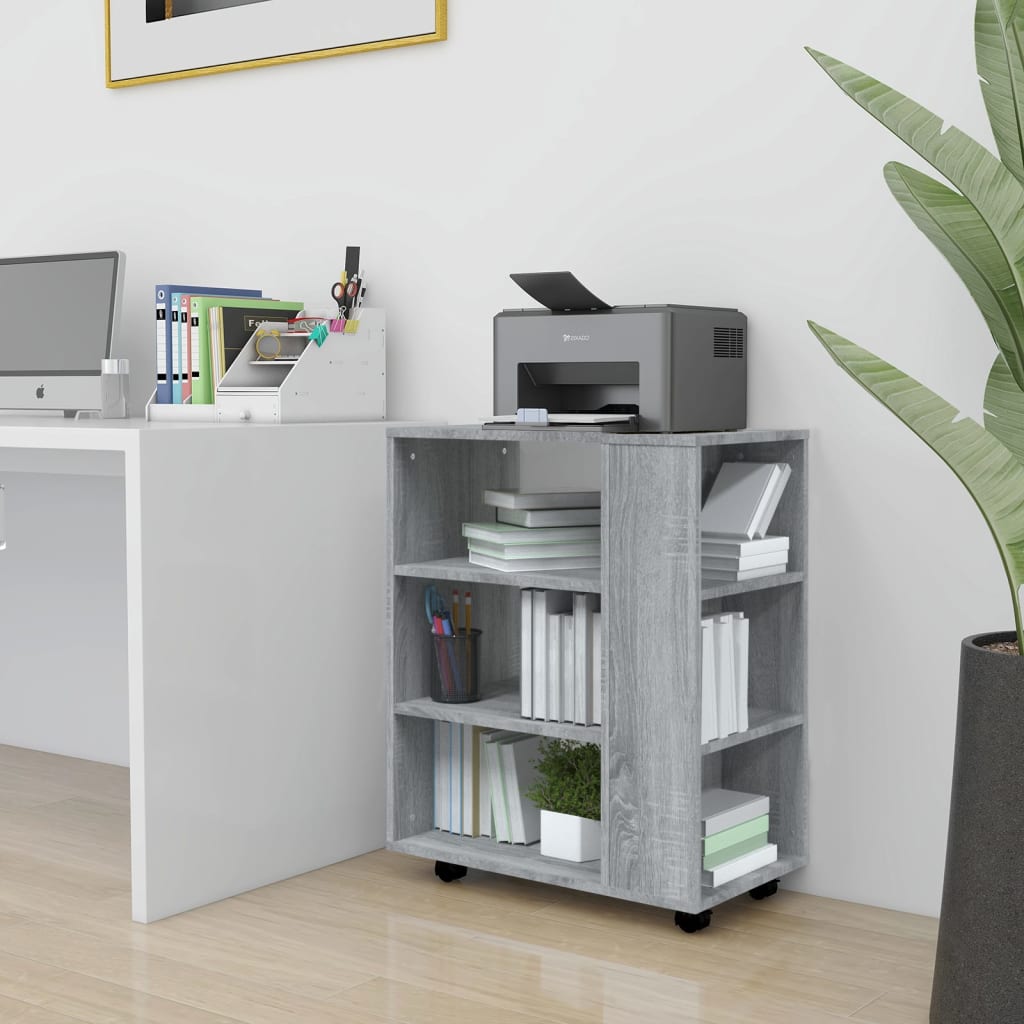 Rolling Cabinet Grey Sonoma 60x35x75 cm Engineered Wood - Casper Homes