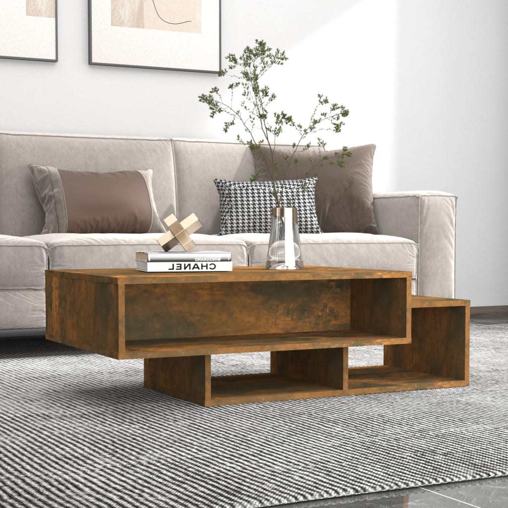 Coffee Table Smoked Oak 105x55x32 cm Engineered Wood - Brittle & Co