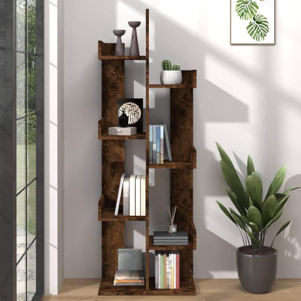 Book Cabinet 48x25.5x140 cm Smoked Oak Engineered Wood - Decor Base