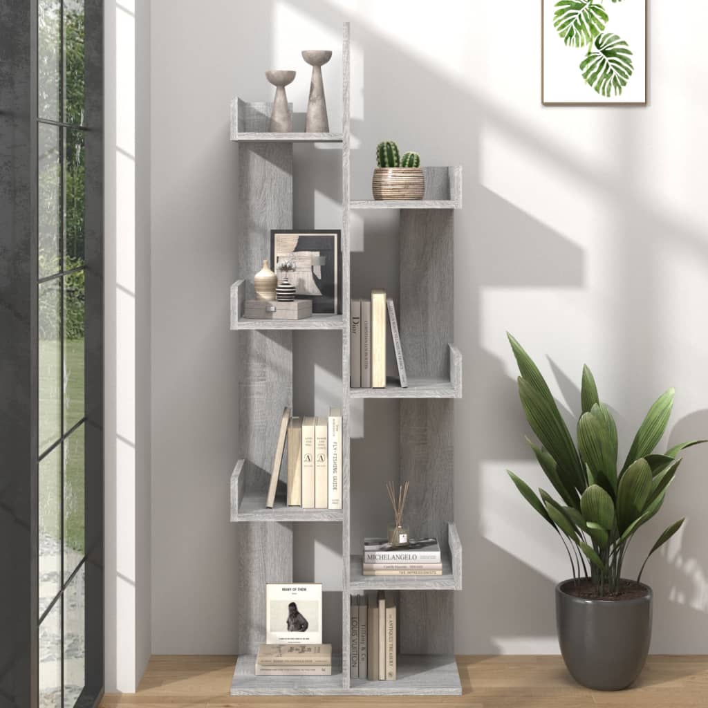 Book Cabinet 48x25.5x140 cm Grey Sonoma Engineered Wood - Merlin Deals