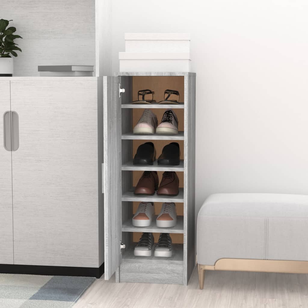 Shoe Cabinet Grey Sonoma 32x35x92 cm Engineered Wood - Brittle & Co