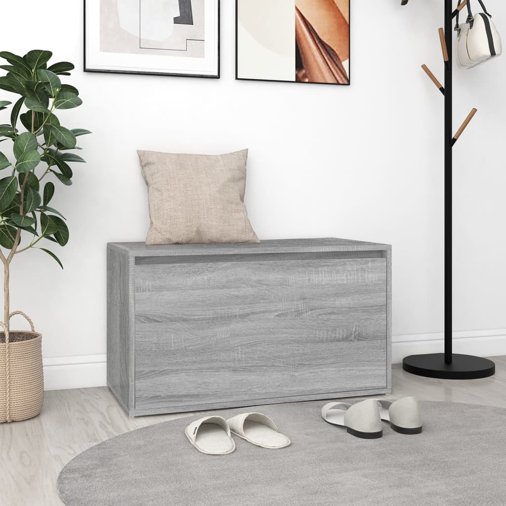 Hall Bench 80x40x45 cm Grey Sonoma Engineered Wood - All Things Good
