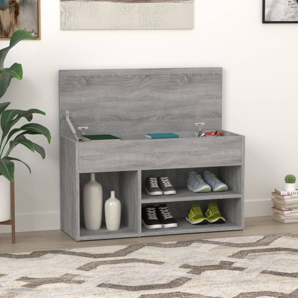 Shoe Bench Grey Sonoma 80x30x45 cm Engineered Wood - Style and Chic