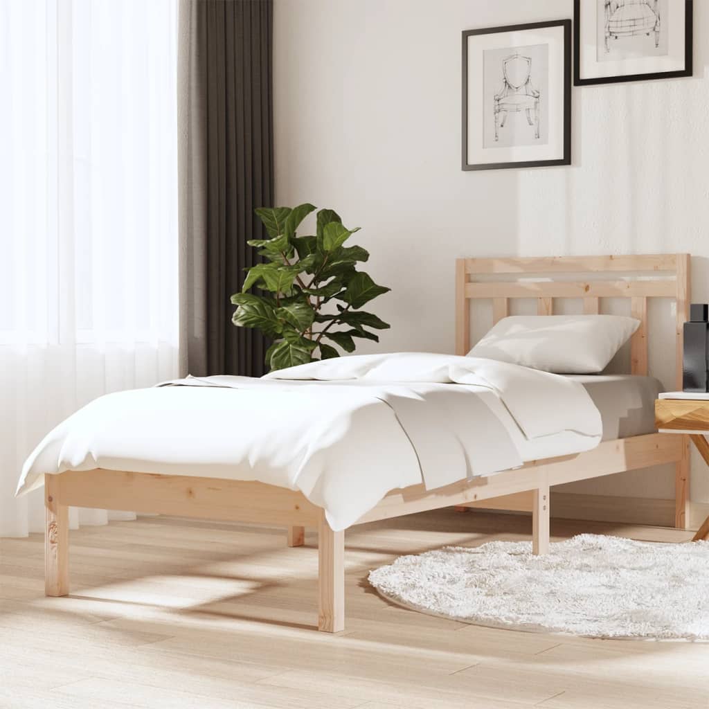 Bed Frame 75x190 cm Small Single Solid Wood - Unbeatable Bargains