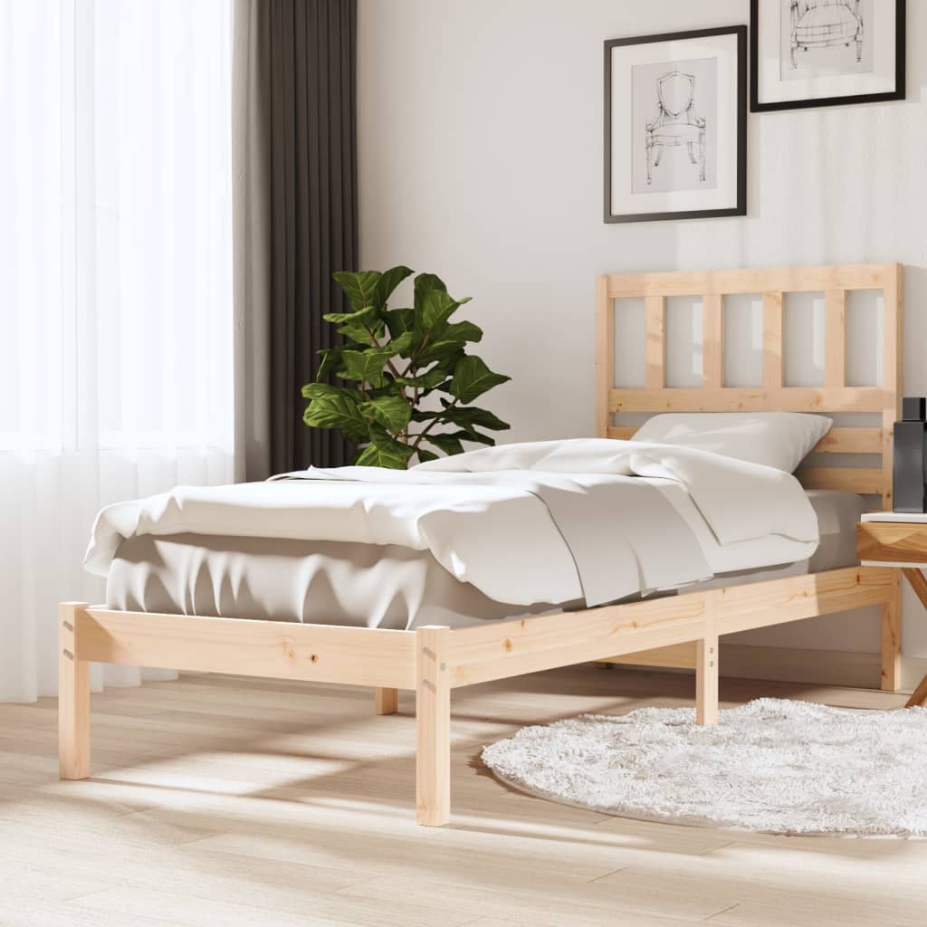Bed Frame 75x190 cm Small Single Solid Wood Pine - Brittle & Co