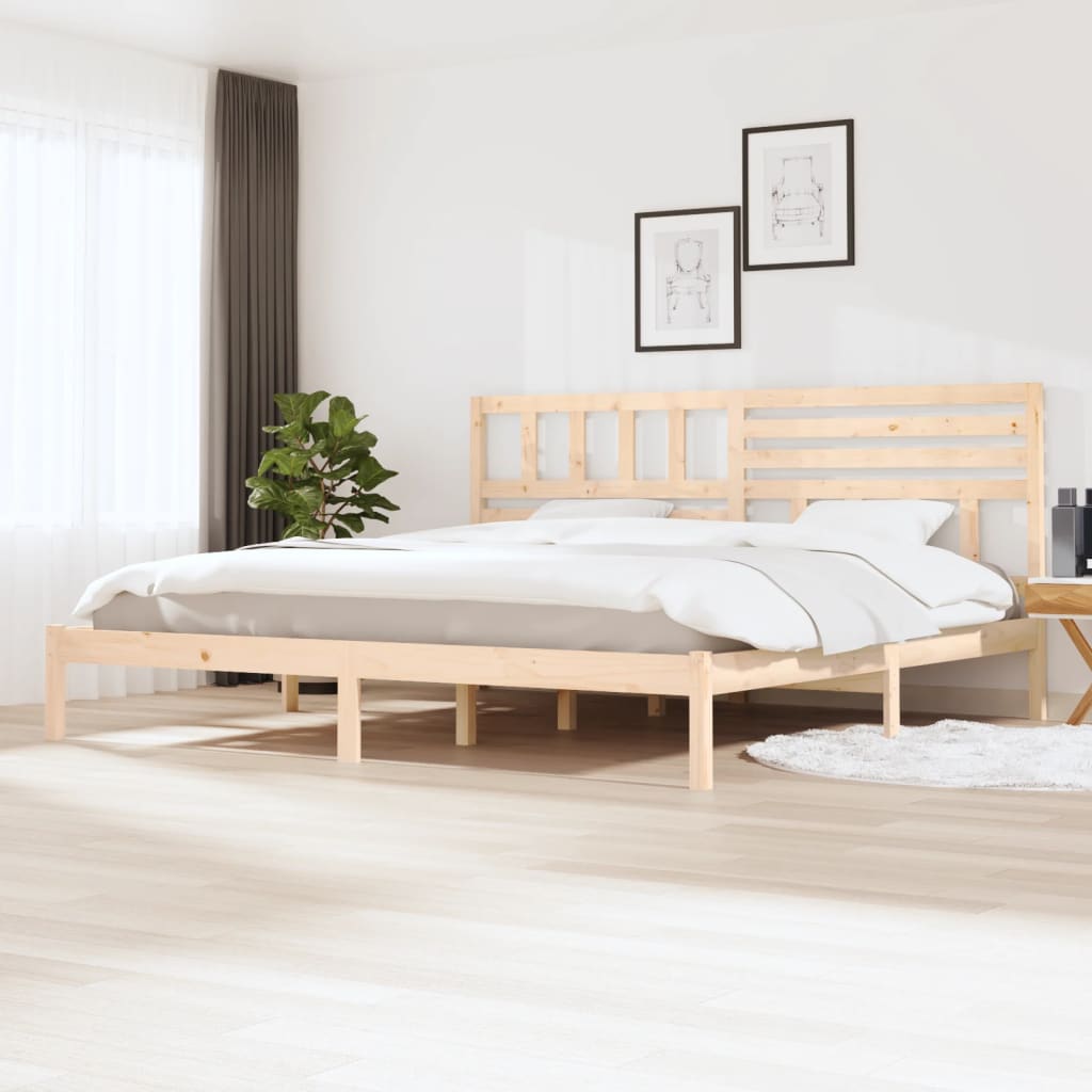 Bed Frame Solid Wood Pine 200x200 cm - Merlin Deals