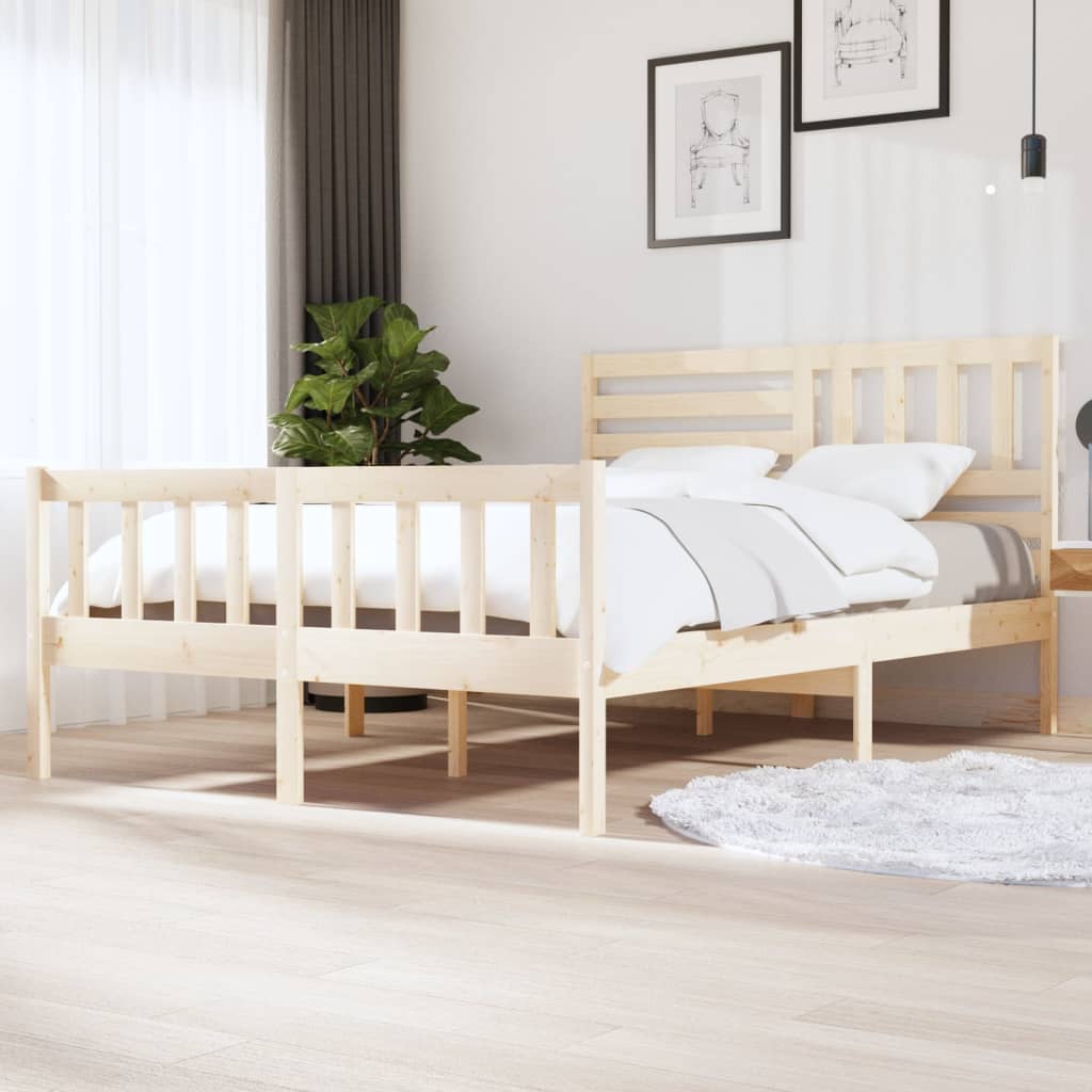 Bed Frame Solid Wood 140x200 cm - Brittle & Co