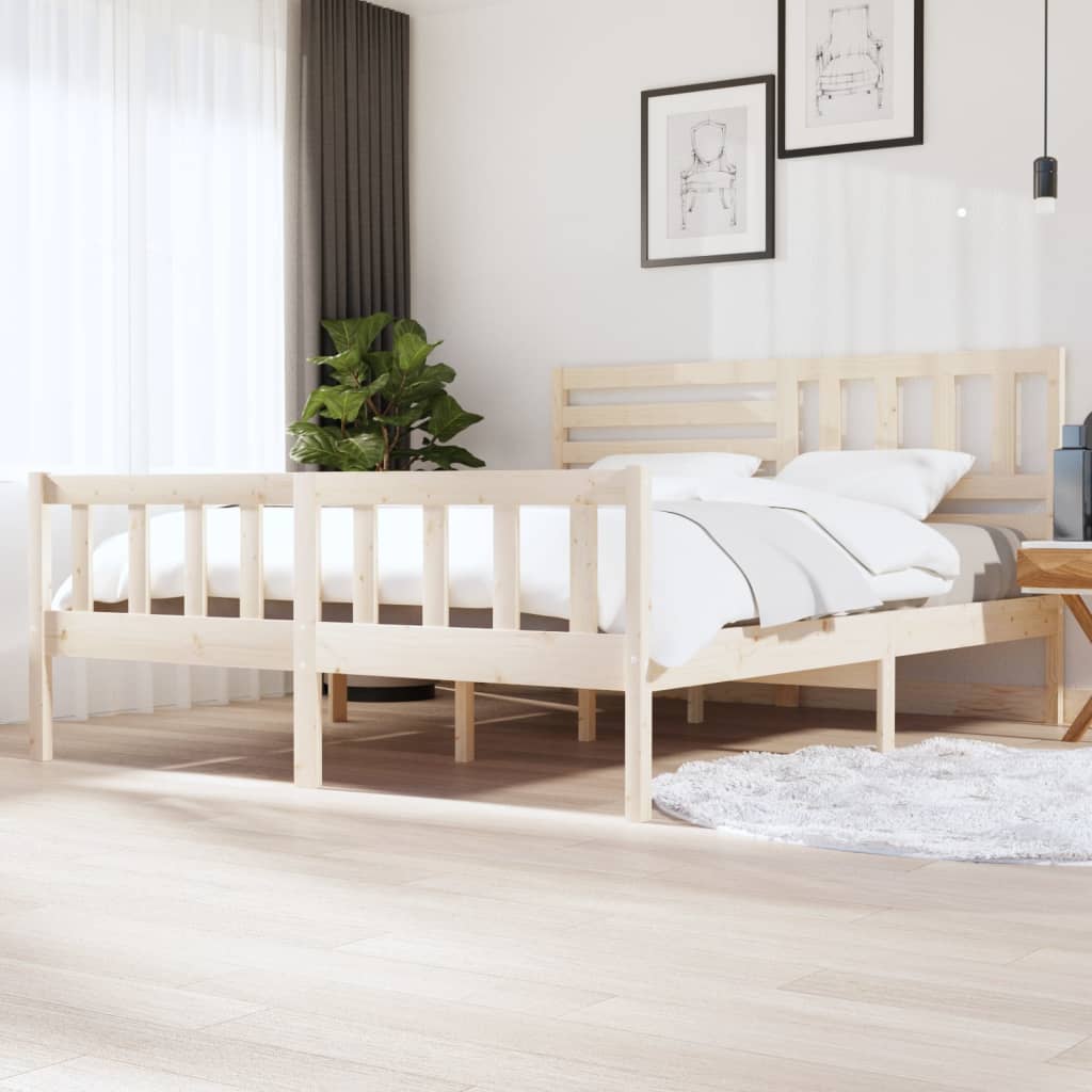 Bed Frame 180x200 cm Super King Size Solid Wood - Casper Homes