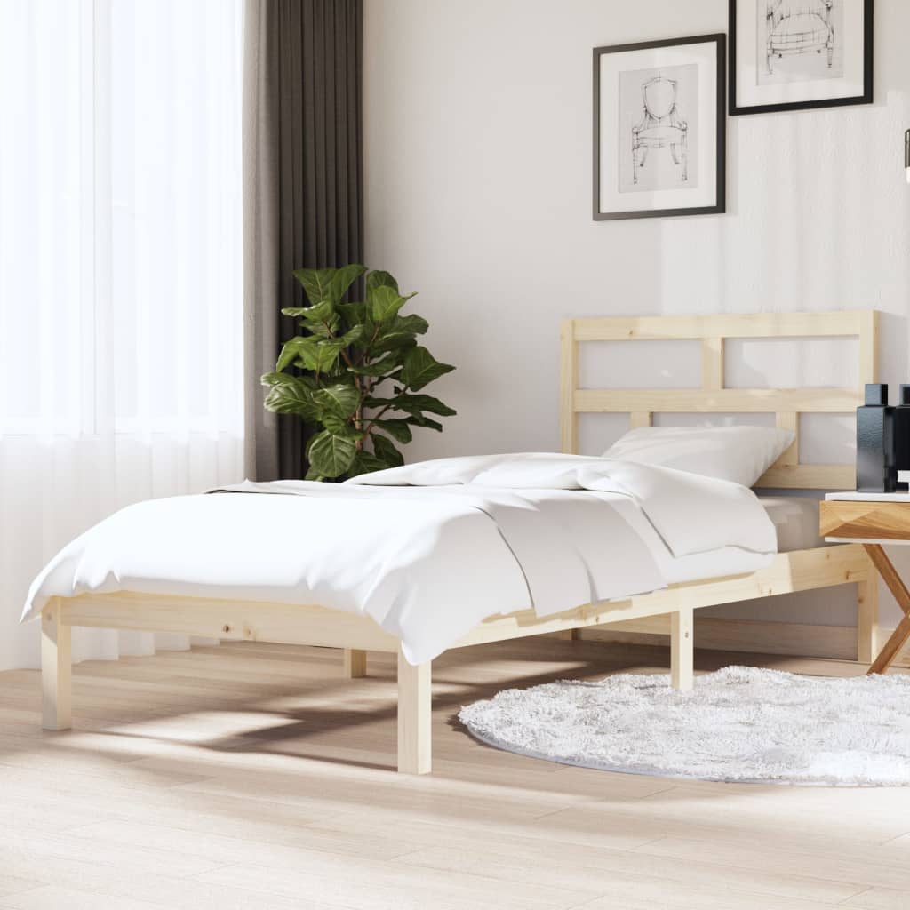 Bed Frame 90x190 cm Single Solid Wood - Direct Imports