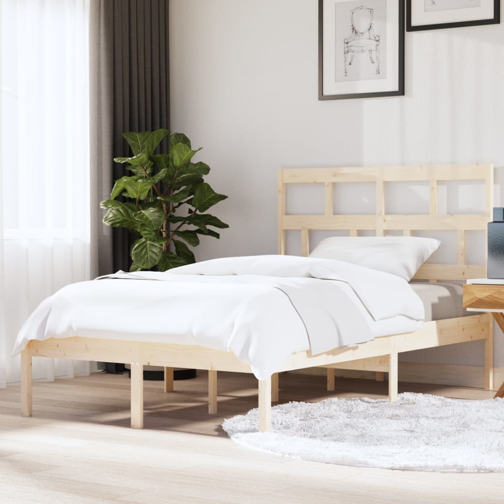 Bed Frame Solid Wood Pine 140x200 cm - All Things Good