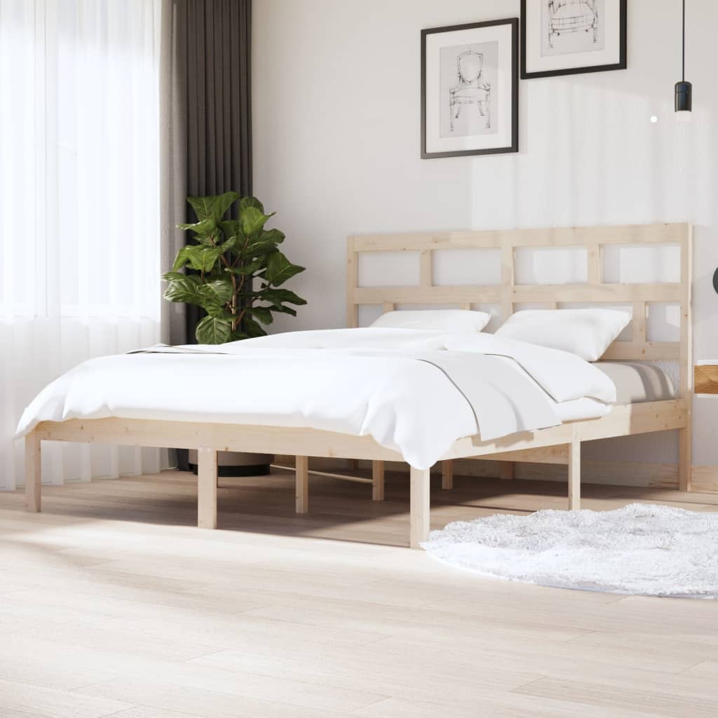 Bed Frame Solid Wood Pine 160x200 cm - Sid & Sam