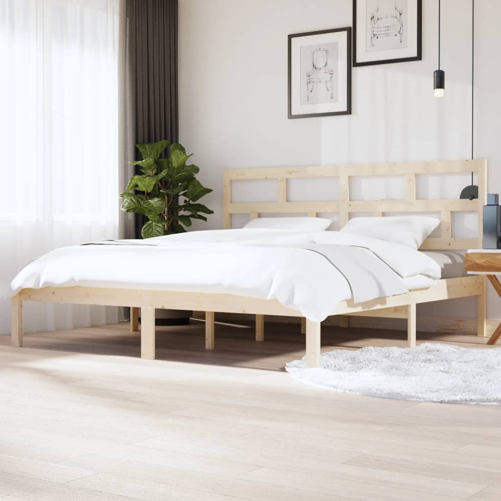 Bed Frame Solid Wood Pine 200x200 cm - Casper Homes