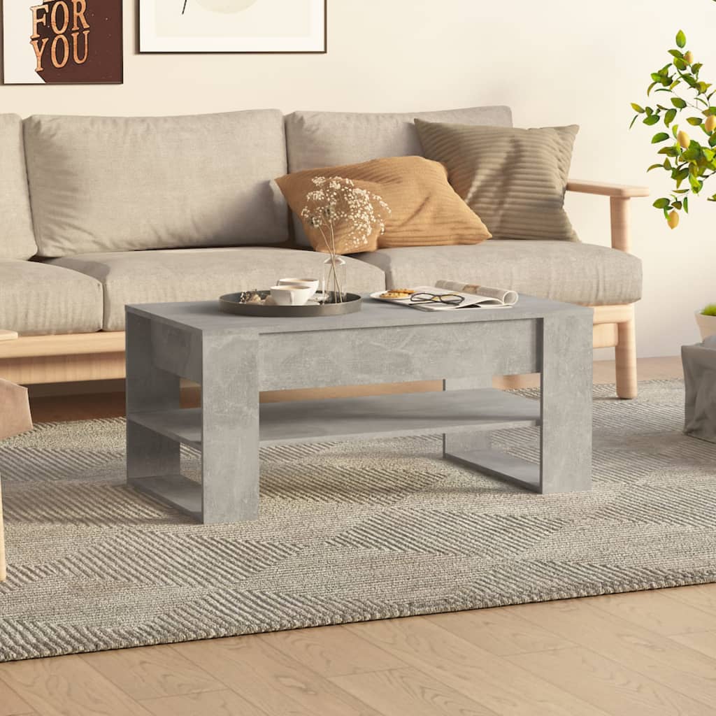 Coffee Table Concrete Grey 102x55x45 cm Engineered Wood - Merkel Designers