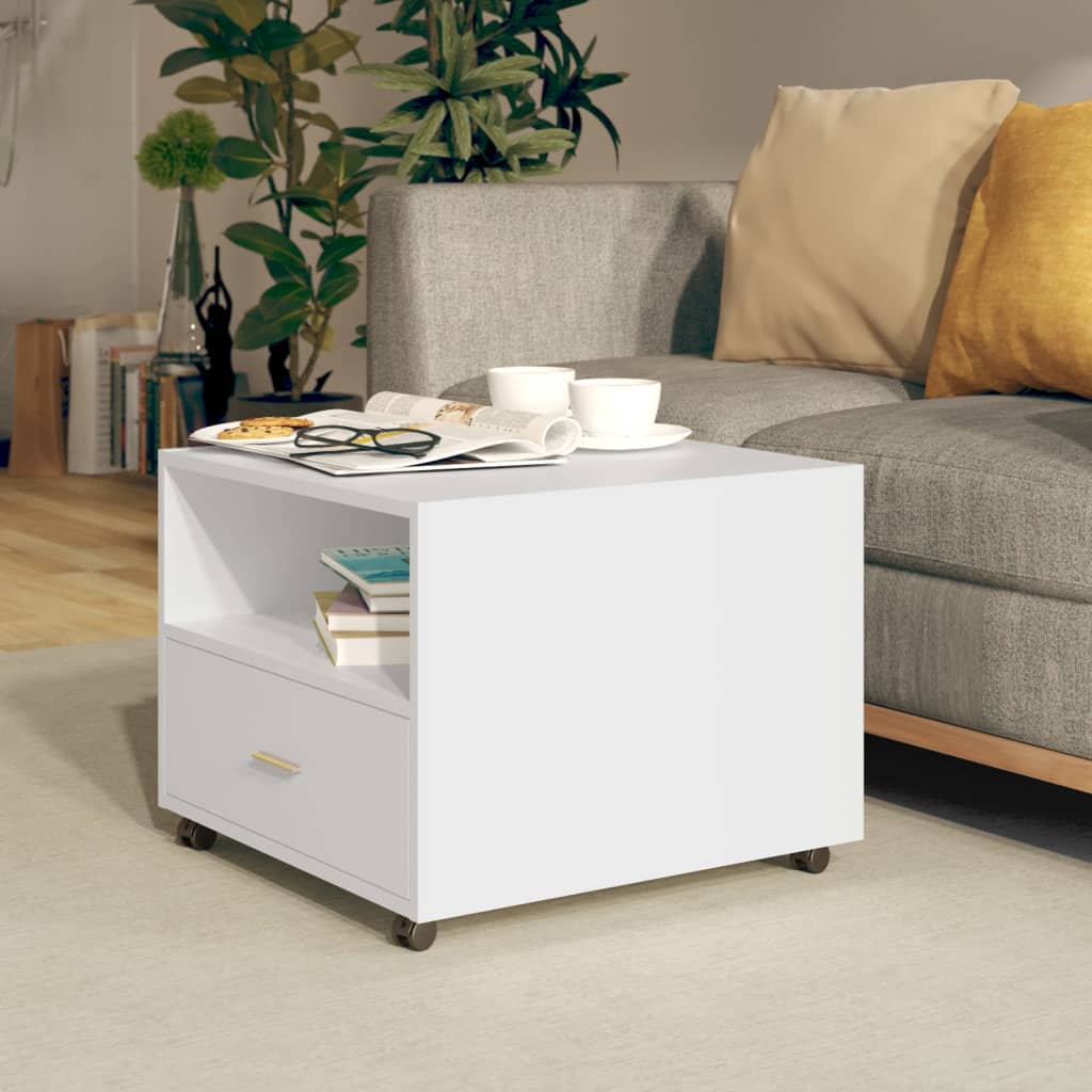 Coffee Table White 55x55x40 cm Engineered Wood - Design Hut