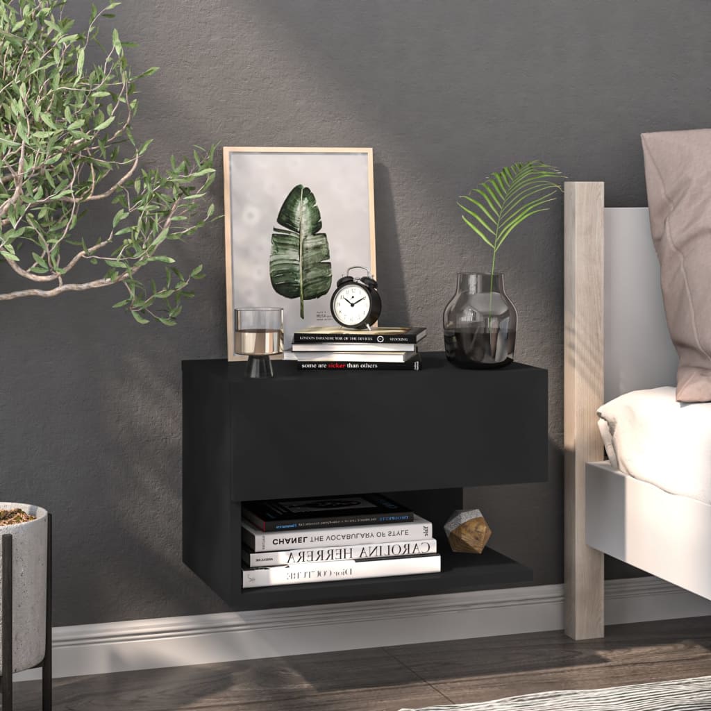 Bedside Table - Jemi Eve Nightstand Black 46cm - Sid & Sam