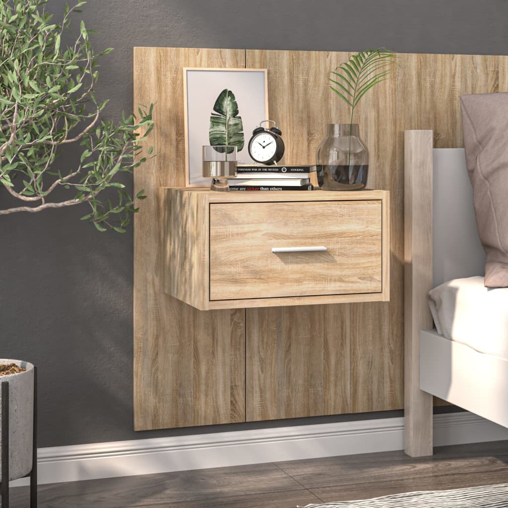 Bedside Table - Jemi Gene Nightstand Sonoma Oak 48.5cm - Decor Base
